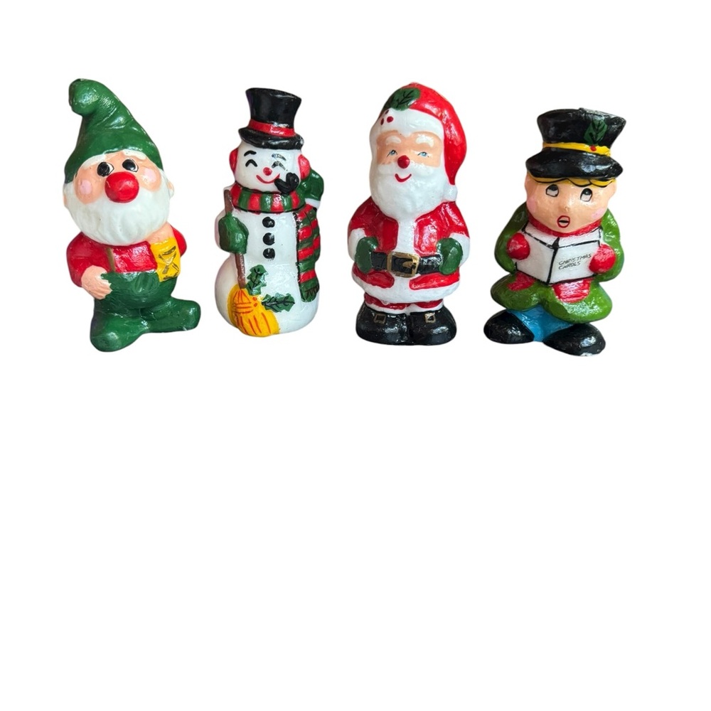 Deadstock 1970s Interpur, Made in Korea, Set of 4 5” Tall Holiday Candles